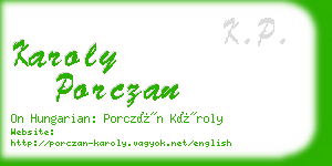 karoly porczan business card